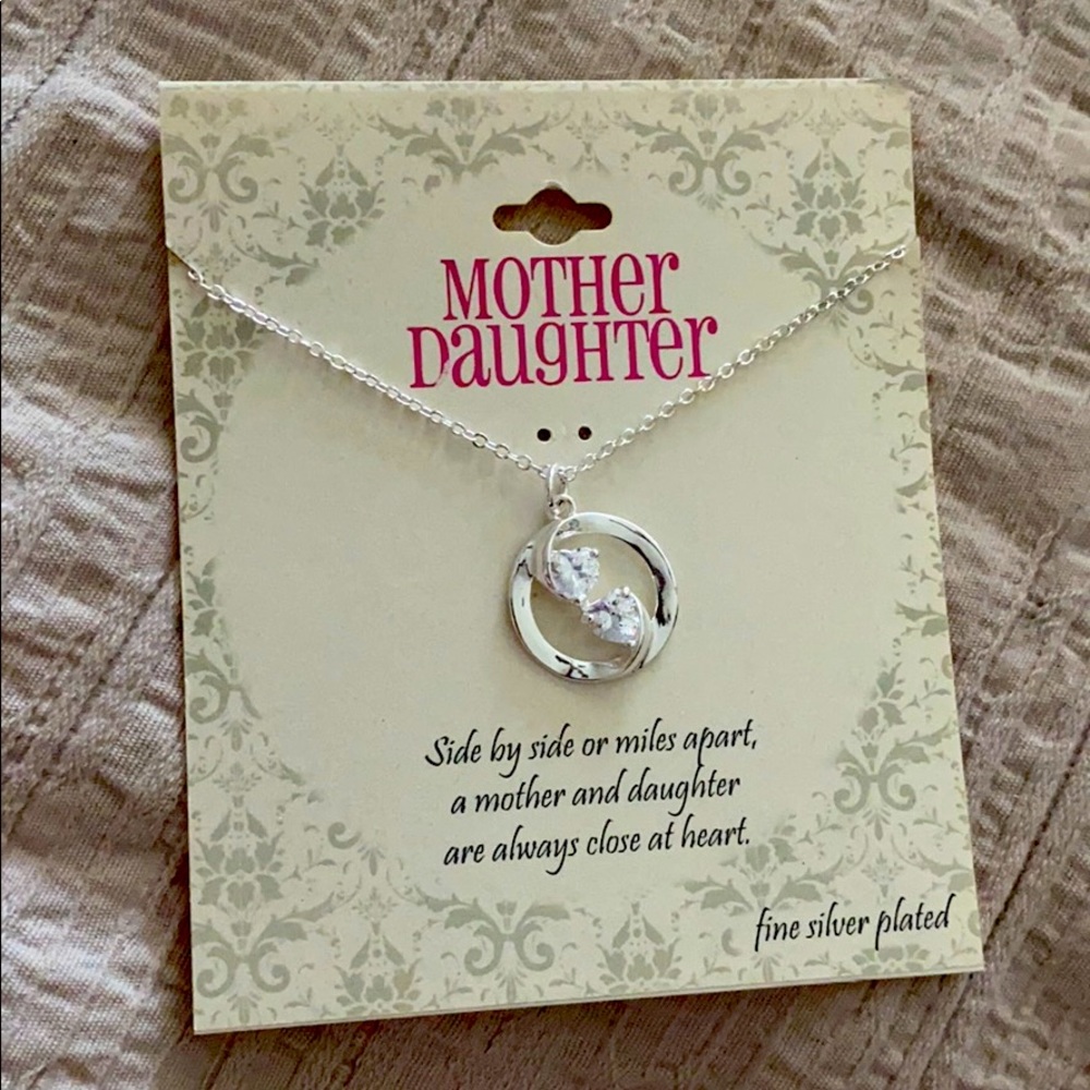 Mother/Daughter Heart Pendant Necklace